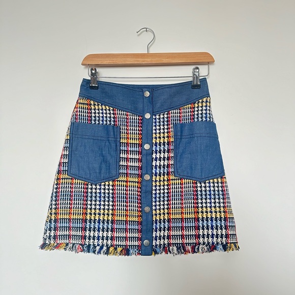 ⛱️ 2/20$ Zara contrasting tweed mini skirt size xs - Picture 1 of 9